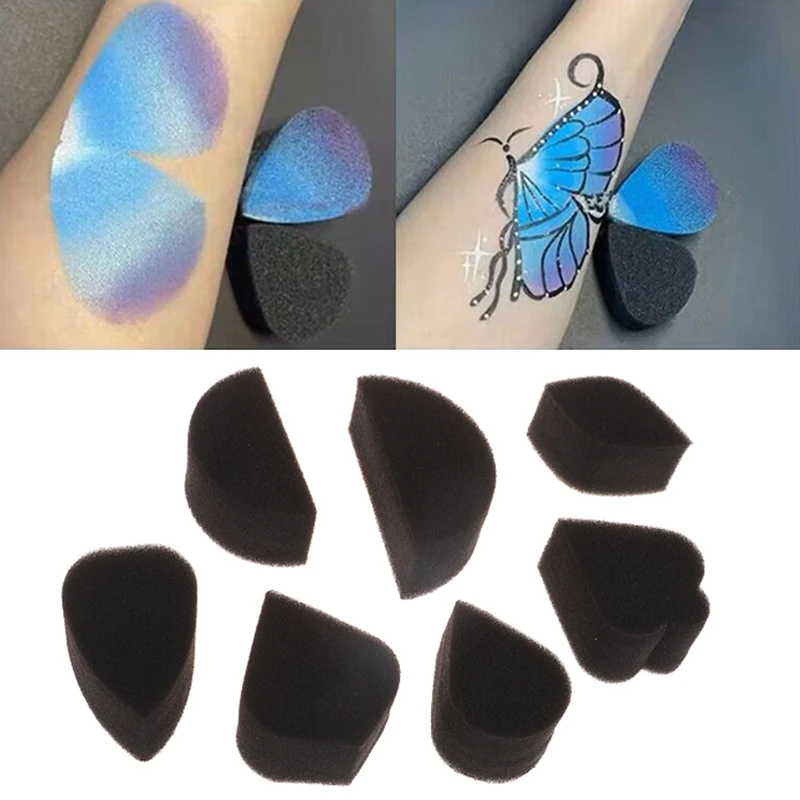 Wholesale Halloween Makeup Beauty Custom Shape Square Face Painting Black Facial Sponge Painting Foam