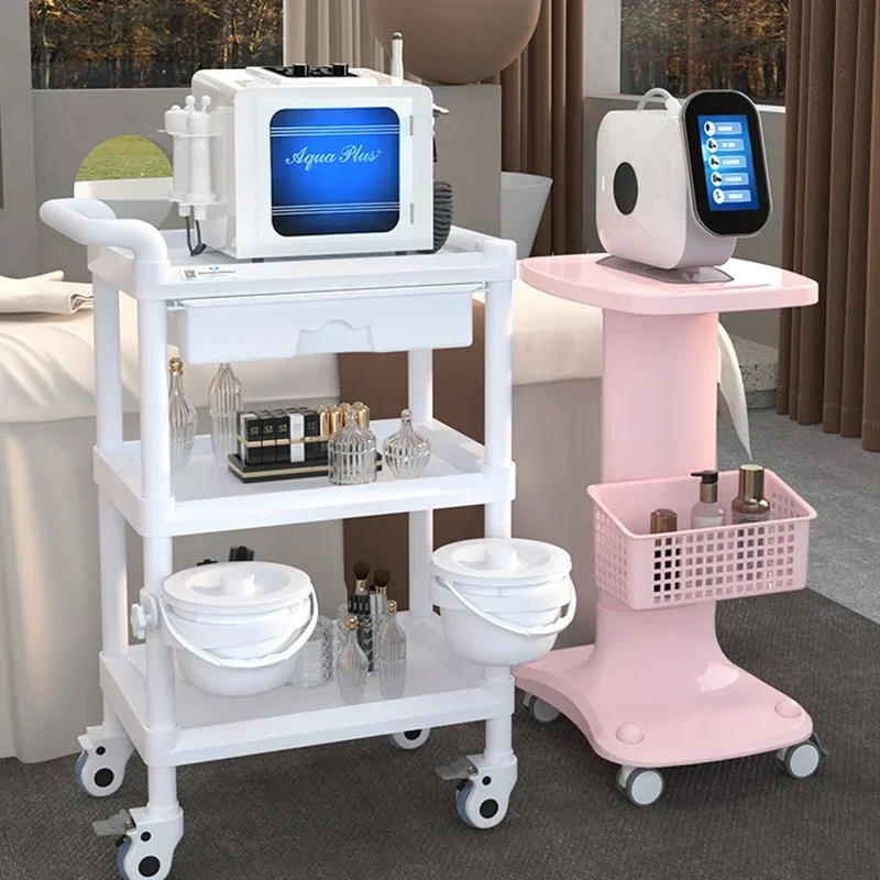 Cosmetic Hairdressing Trolley Storage Portable Acrylic Utility Auxiliary Cart For Beauty Carrito Auxiliar Salon Furniture