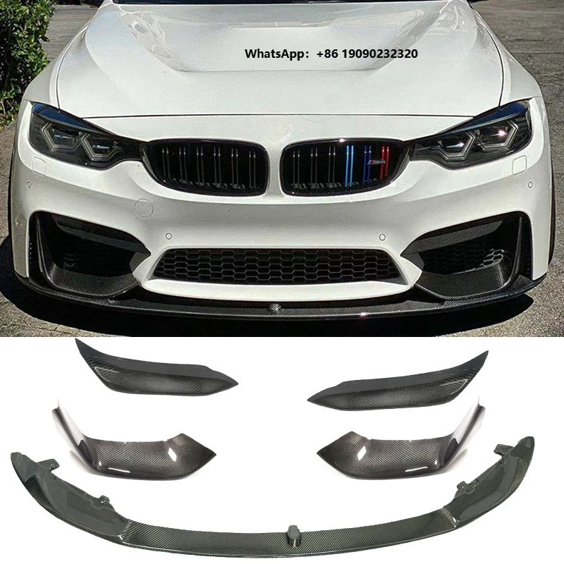 Carbon Fiber F80 M3 Front Lip Fin F82 M4 Front Bumper Fin M3 M4 Headlight Trim  YRC