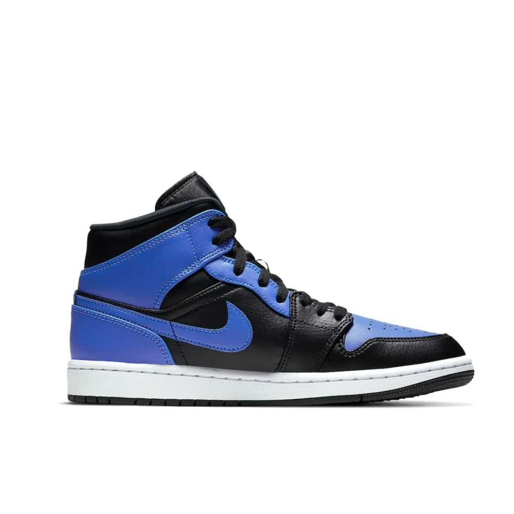 Nike blue and black colorway Air Jordan 1 MID men's classic basketball shoes comfortable fashion casual sneakers