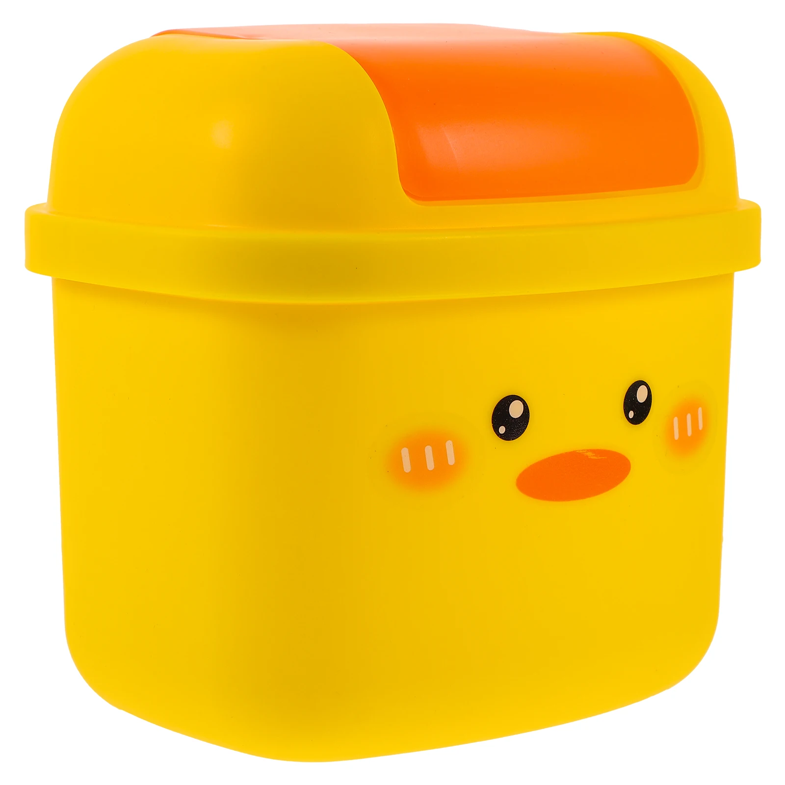

Creative Little Yellow Duck Trash Can Kawaii Bins Tiny Desk Car Wastebasket Cute Mini Garbage Cans Small desktop waste bin safe