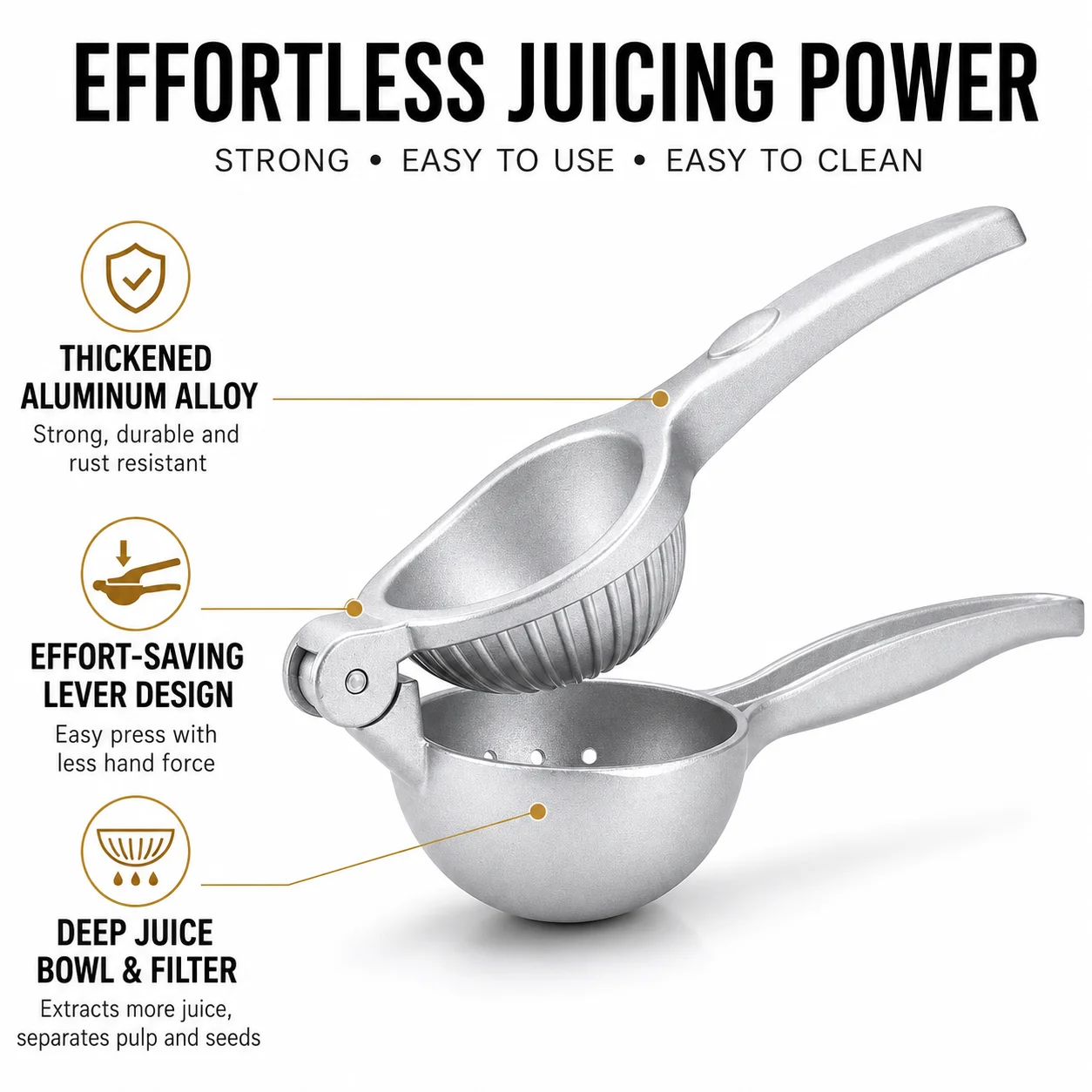 Lemon Squeezer Heavy Duty Metal Citrus Juicer Manual Lime Press Hand Held Fruit Juicer Extractor Kitchen Gadgets For Home