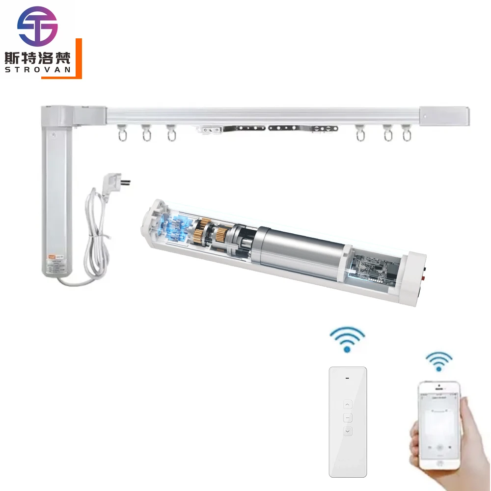 STLF Tuya WiFi Zigbee مجموعة قضبان الستائر الآلية Alexa Smart Home أقطاب الستائر الآلية للمنزل ستارة أوتوماتيكية