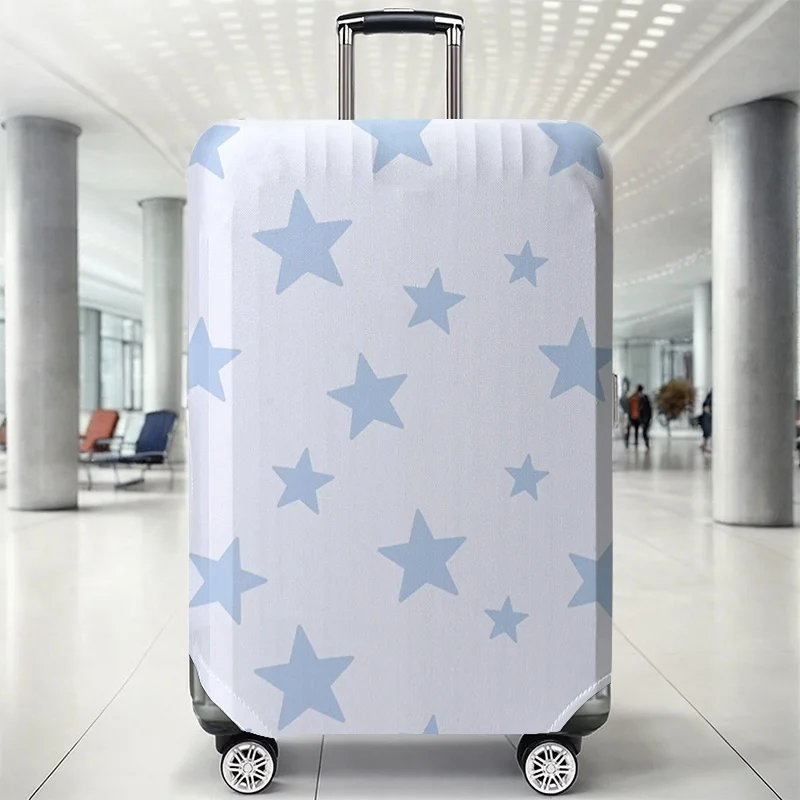 Light blue star pattern luggage protection cover, suitable for 18-32 inch luggage covers, luggage handle gloves, travel accessor