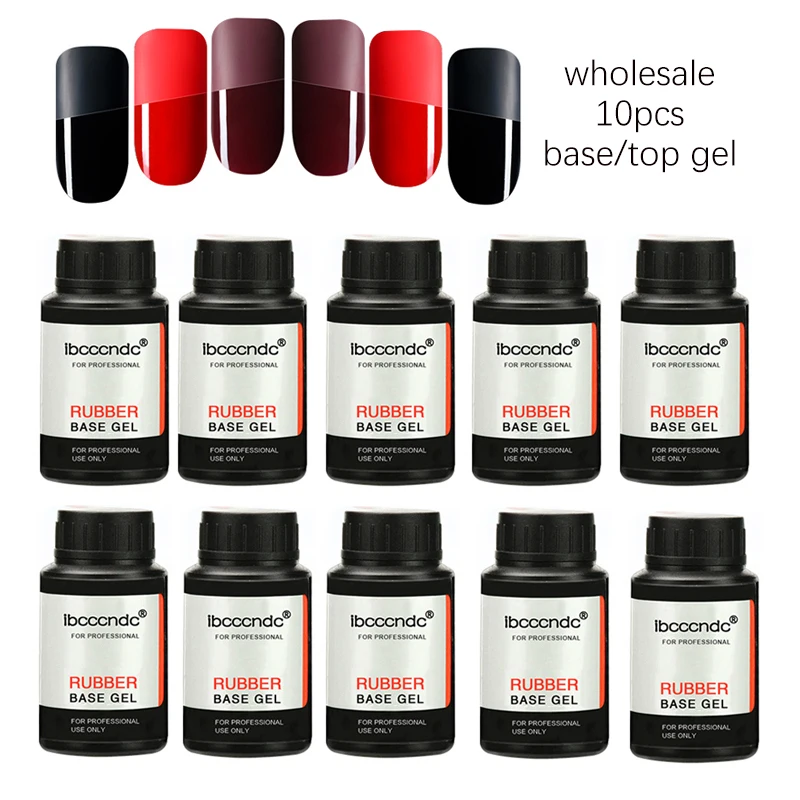 10 Stks/partij 30G Uv Snelle Droge Vernis Rubber Base Coat Top Coat Langdurige Geen Schoon Shiny Gel Nail polish Primer Voor Nail Art