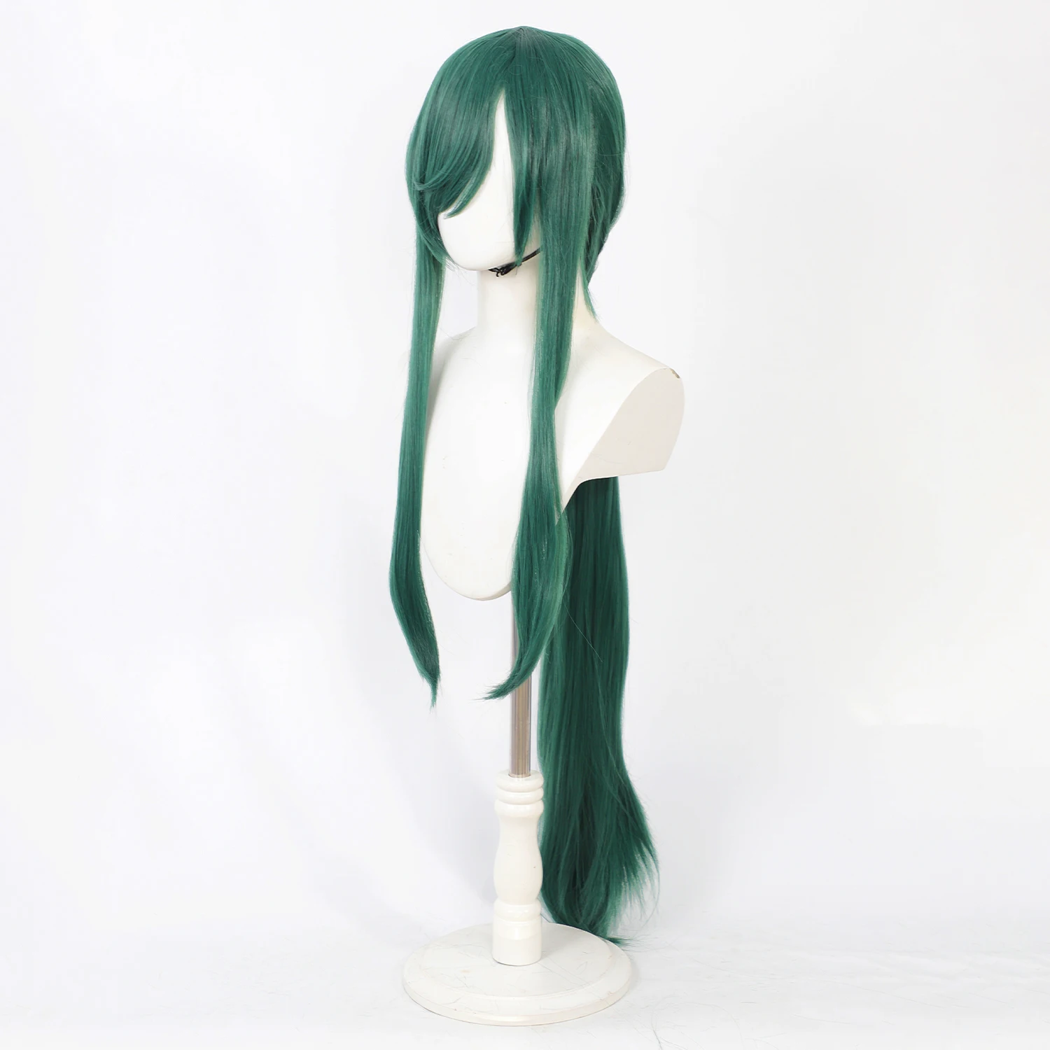 100cm Dark Green Long Ponytail Touken Ranbu Nikkou Aoe Cosplay Wig Heat Resistant Synthetic Hair for Anime Halloween Costume - view 5