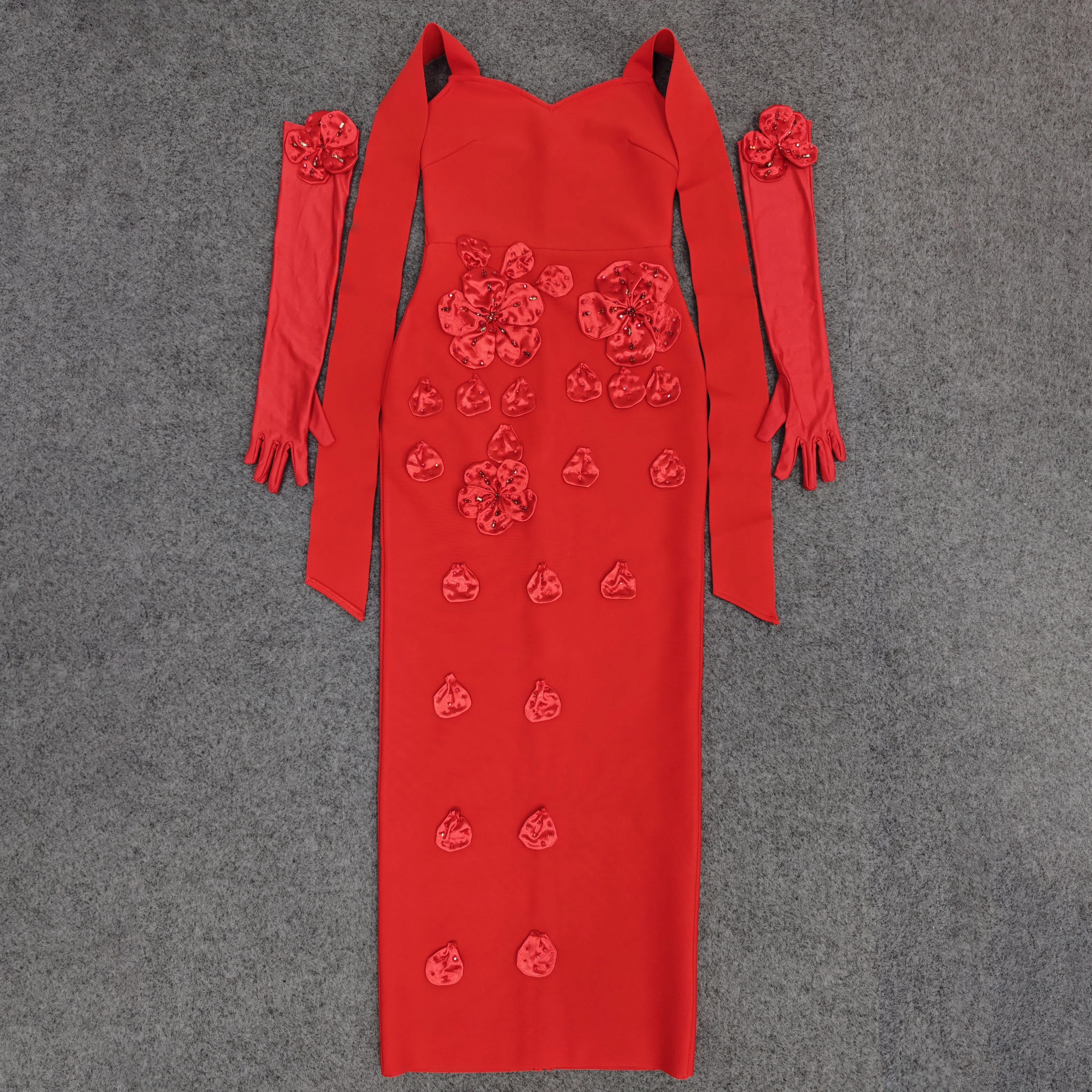 Nuevo estilo, correa colgante para el cuello, flor tridimensional, vestido de mujer estilo celebridad de alta gama a la moda