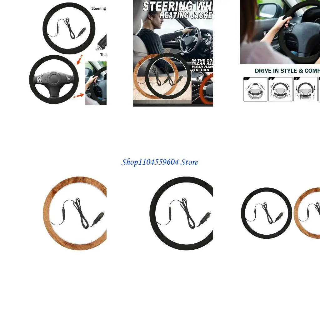 

12QM Soft Hand Warmer Cover for Steering Wheel Quick Heating Gifts for Wife Girlfriend Hand Warmer Heating Function