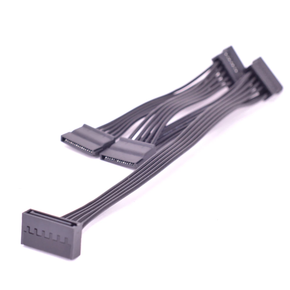 1 to 4 Ports 15Pin Sata  Power Supply Extension Cable Splitter For Hard Drive HDD SSD bay PC Server  SATA Port Multiplier