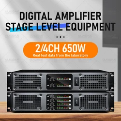 Top Professional digital power amplifier 650W 2/4 channel suitable for home KTV conference room church outdoor stage performance