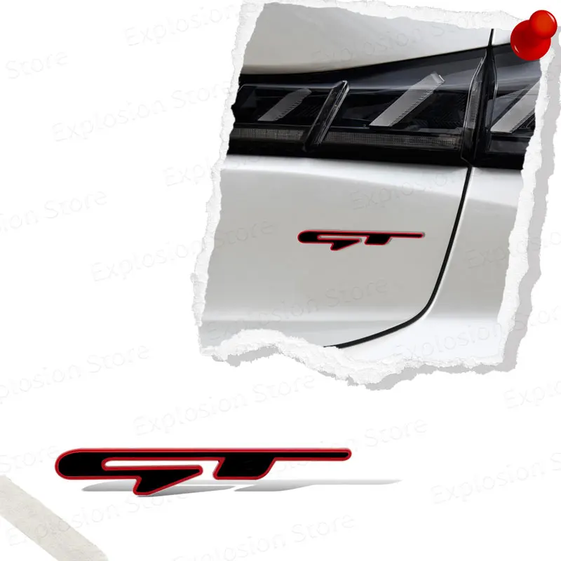 ملصق معدني لخط GT لديكور السيارة ، شعار الشواية ، شارة الصندوق الخلفي ، شارات لبيجو RCZ ، كيا سبورتاج ريو K3 K5 #3