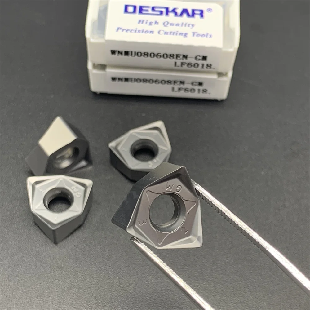 Deskar 100% Original WNMU080608 WNMU080608EN-GM LF6018 90 degree double-sided Hexagon Fast Feed Milling Insert