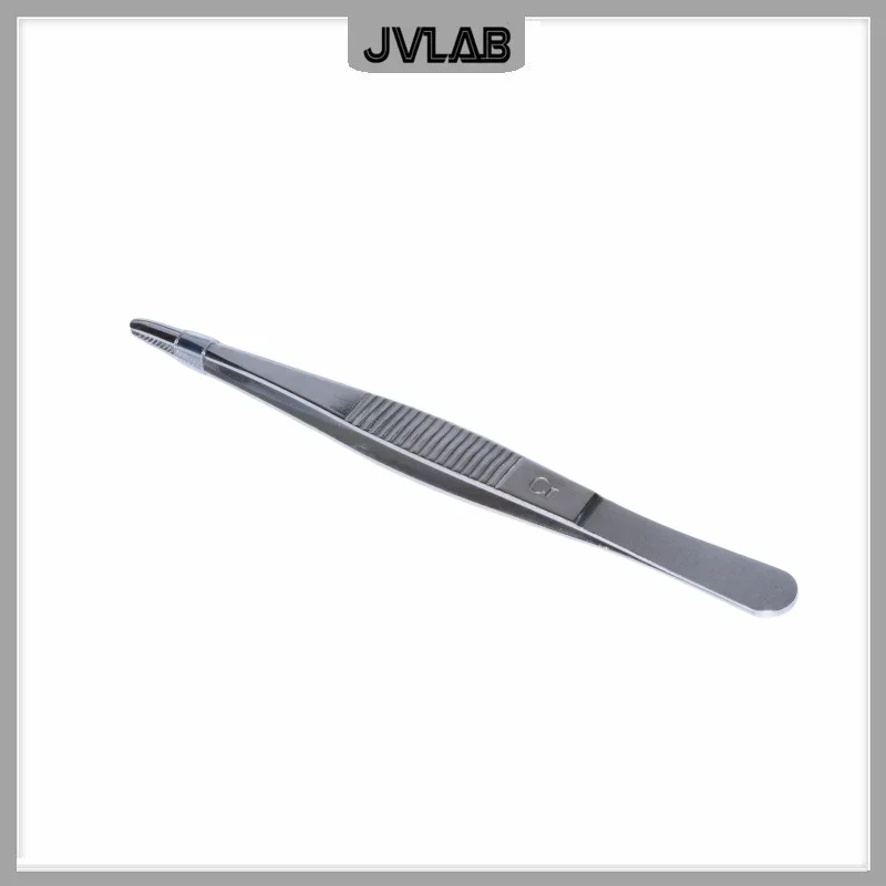 Stainless Steel Tweezers Laboratory Auxiliary Tweezer Straight Surgical Forceps 12.5cm Extraction Excipients Home Handy Tool