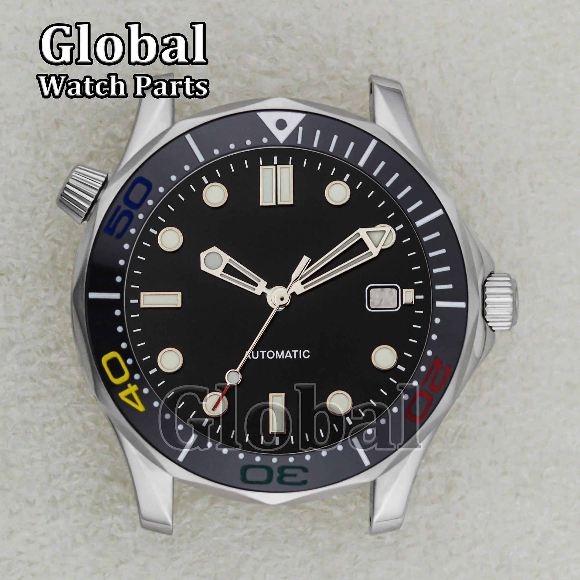 ステンレス鋼の時計ケース,波のパターン,発光時計の手,可動部品,nh35 nh36,41mmに適しています