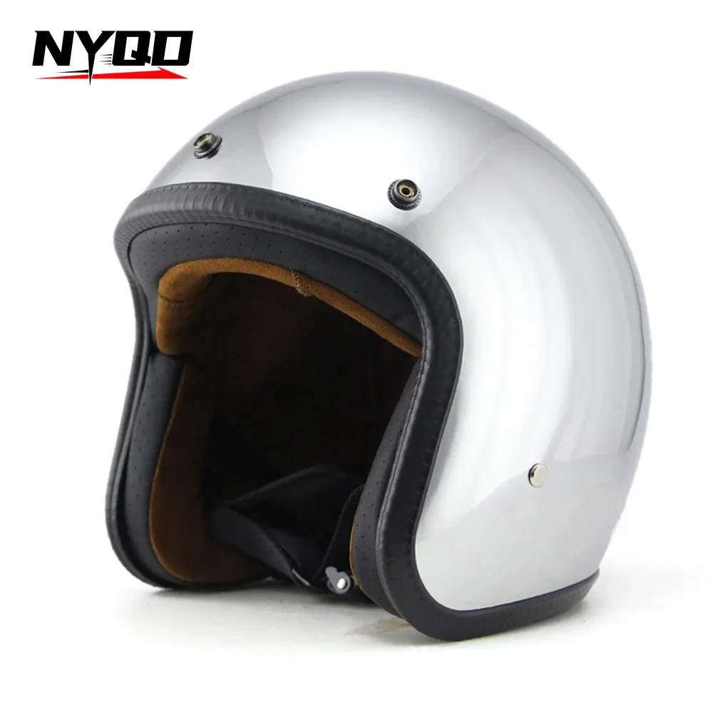 Hot Sale Open Face Helmet Retro 3/4 Jet Motorcycle Helmets Men ABS Shell Safty Cap German Style Four Seasons DOT Approved