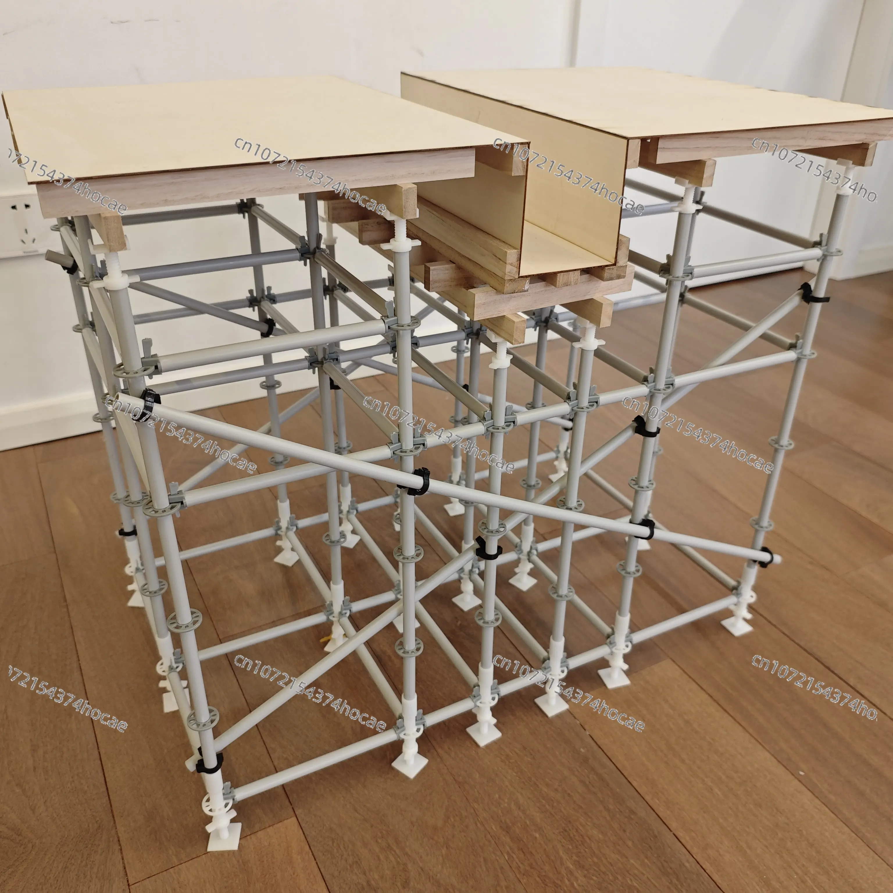 Easy Assembly Visual Learning Ring-lock Scaffolding Kit, Buckle & Socket Type Scaffold Model with Formwork for Teaching Training