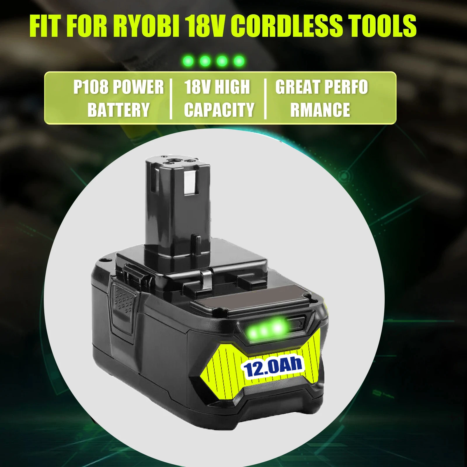 لبطارية RYOBI 18 فولت P108 بطارية واحدة + بلس فولت أدوات كهربائية ليثيوم أيون P104 P107 RB18L50 القدرة الحقيقية ، لا توجد وضع العلامات الكاذبة