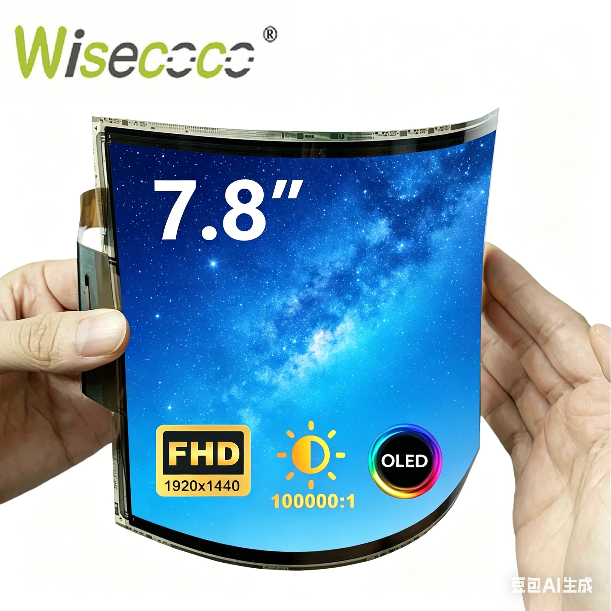 

Гибкий AMOLED-дисплей Wisecoco 7,8 дюйма, 1920x1440, изогнутый, с поддержкой Type-C и HDMI, с драйверной платой для Raspberry Pi и Windows