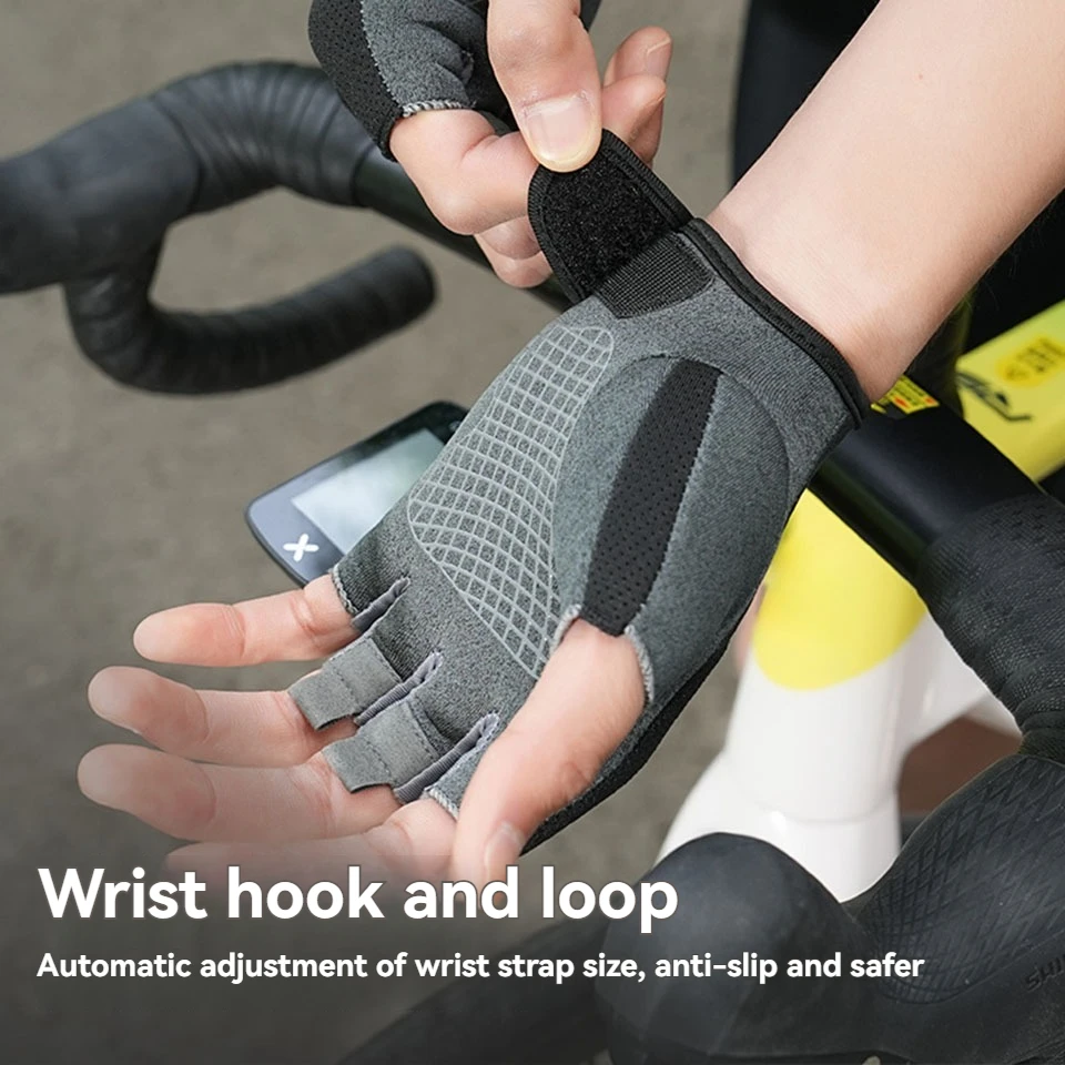 Fahrrad-Sport-Halbfingerhandschuhe Atmungsaktive Rutschfeste MTB-Fahrradhandschuhe Schweißabsorbierende Elastische Fitness-Trainings-Gym-Outdoor-Handschuhe – Detail 7