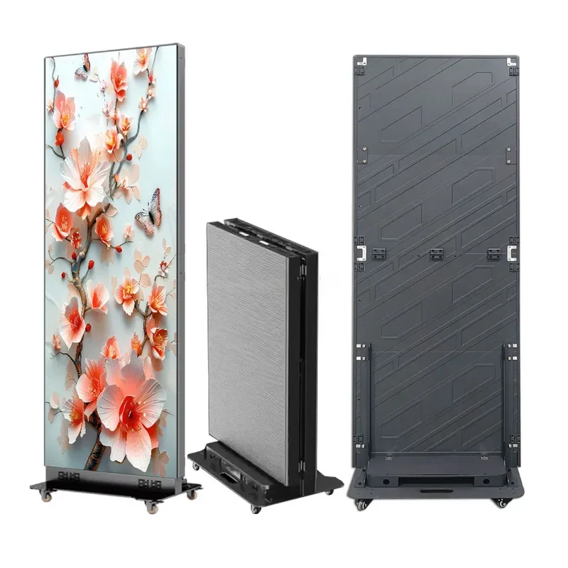 for Best Price 640x1920mm Folding Floor Standing LED Totem Monitor Indoor P2 P2.5 LED Poster Display Screen Digital Signage