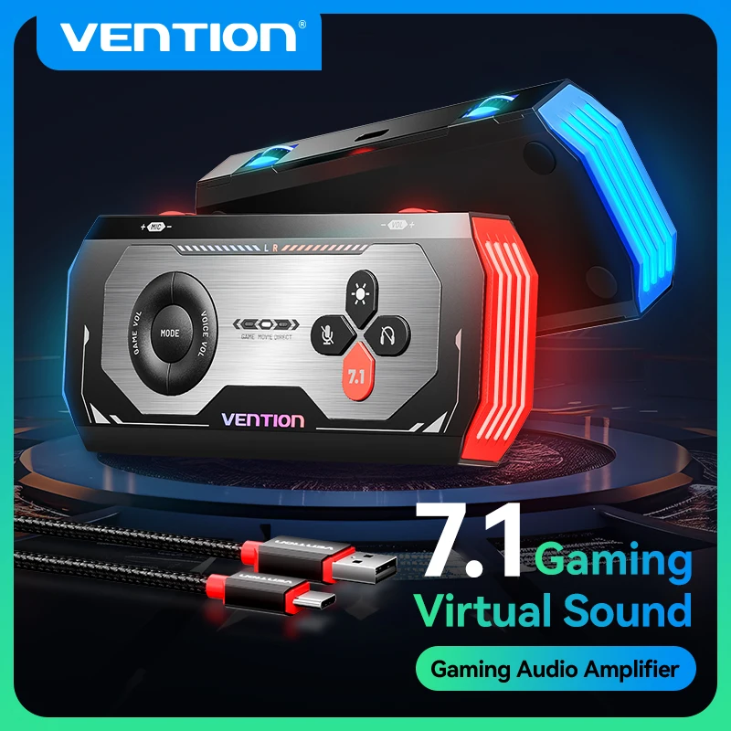 

Vention External USB Computer Sound Card 7.1 Channel for Gaming External Audio Amplifier USB Adapter Plug and Play for PC Laptop