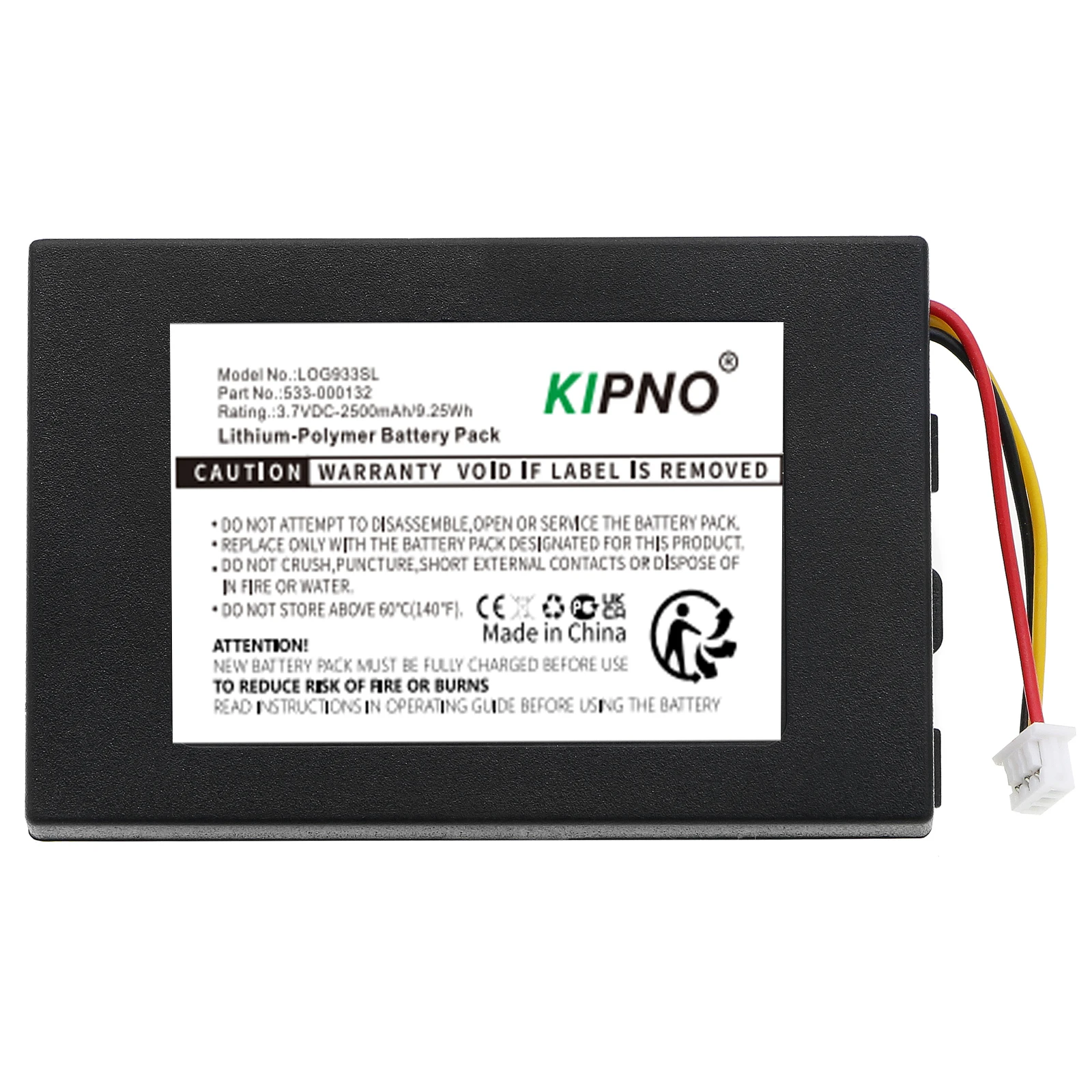 KIPNO Wireless Headset Battery 2500mAh Logitech 533-000132 G933 G533 G935 G635 G633