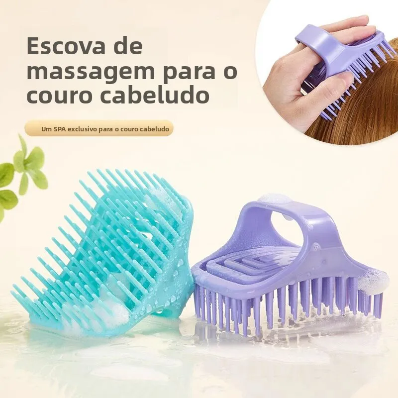 女性用中空ヘアウォッシングブラシ-ハンドル付き-プロ仕様頭皮洗浄ツール-マッサージコーム-家庭用ヘアケア用品