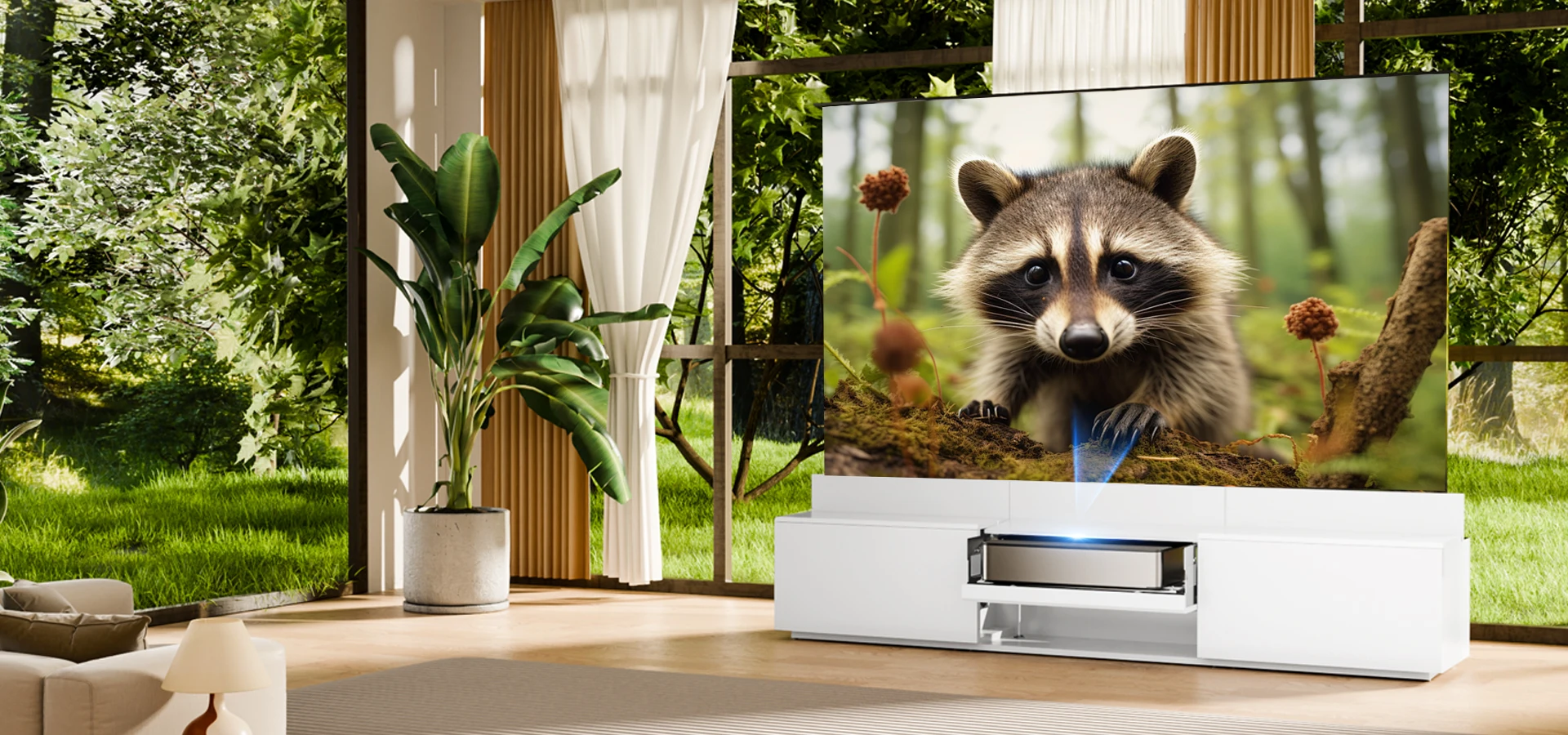 PerfecTisan Cabinet Floor Rising Projector Screen Ultra Short Throw Ust Projector Cabinet Smart Rollable Laser Tv Cabinet