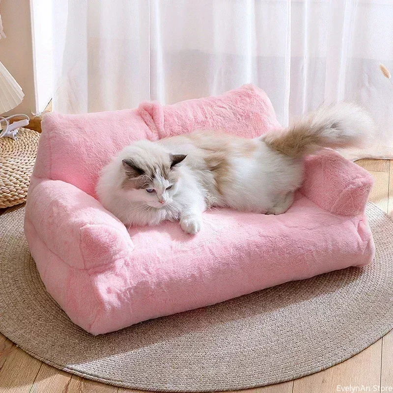 Luxury Cat Bed Super Soft Sofa Winter Warm Cat Nest Pet Bed for Small Medium Dogs Cats Comfortable Plush Puppy Bed Pet Supplies