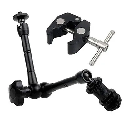 Super Clamp 7/11 inches Adjustable Magic Articulated Arm for Mounting Monitor LED Light LCD Video Camera Flash Camera DSLR