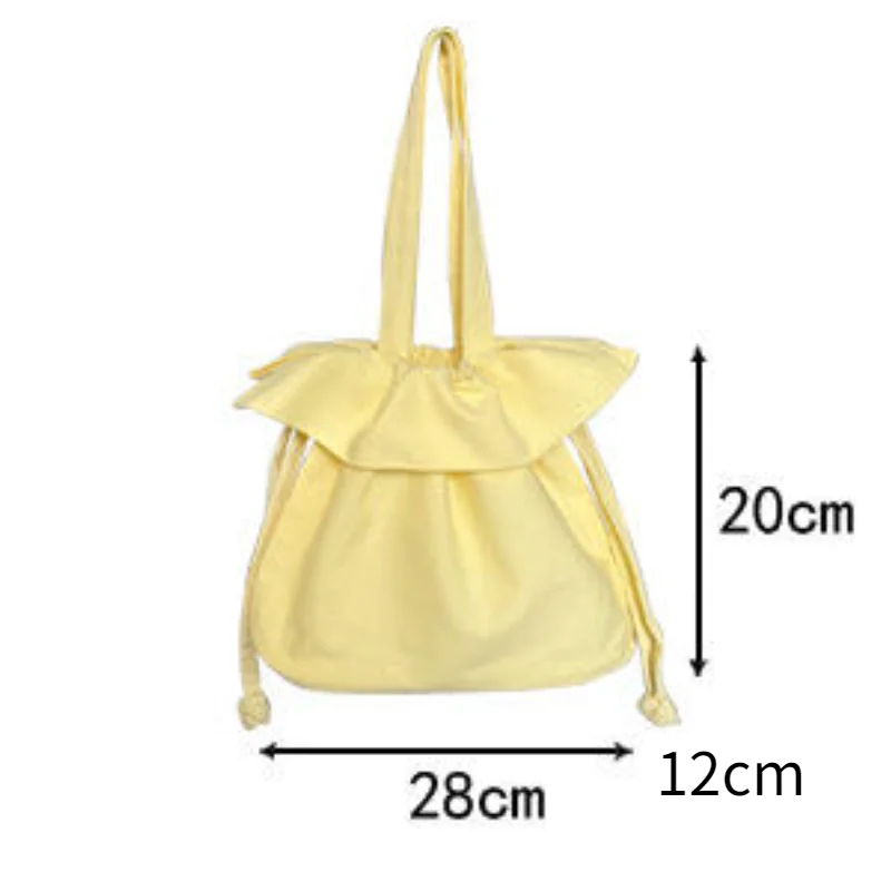 Damskie torby na ramię New Fashion Cream Goose Yellow Ruffle Edge Pleated Bag Leisure Versatile Outdoor Canvas Bag Handheld Bags