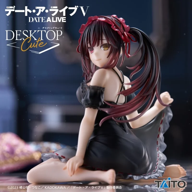 Em estoque original taito desktop bonito data um ao vivo tokisaki kurumi pijamas anime figura modelo coleção ornamentos de mesa