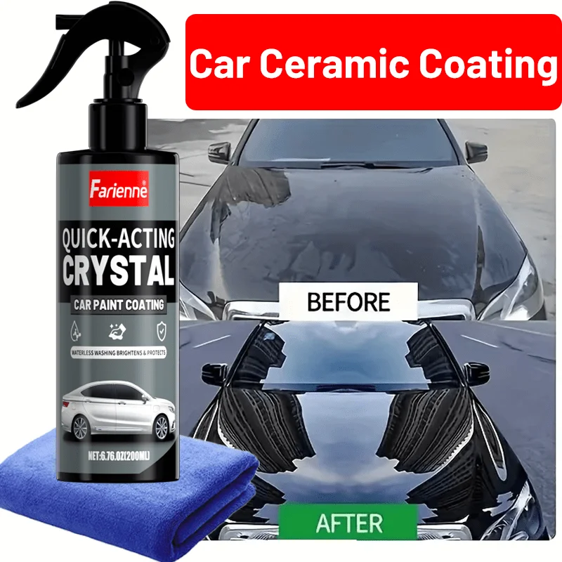 3 in1 Car Quick Ceramic Nano Spray Crystal Coating Liquid Hydrophobic Anti-Scratches Car Wax Paint Care Scratch Remover