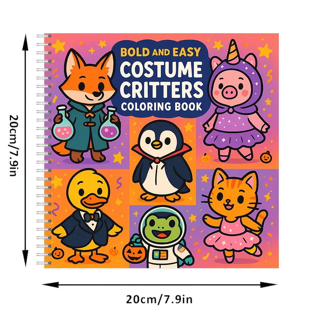 Easy Costume Critters Coloring Book for Adult Colouring Book, Birthday Day Gift, Back to School Supplie, Adult Cute Drawing Book