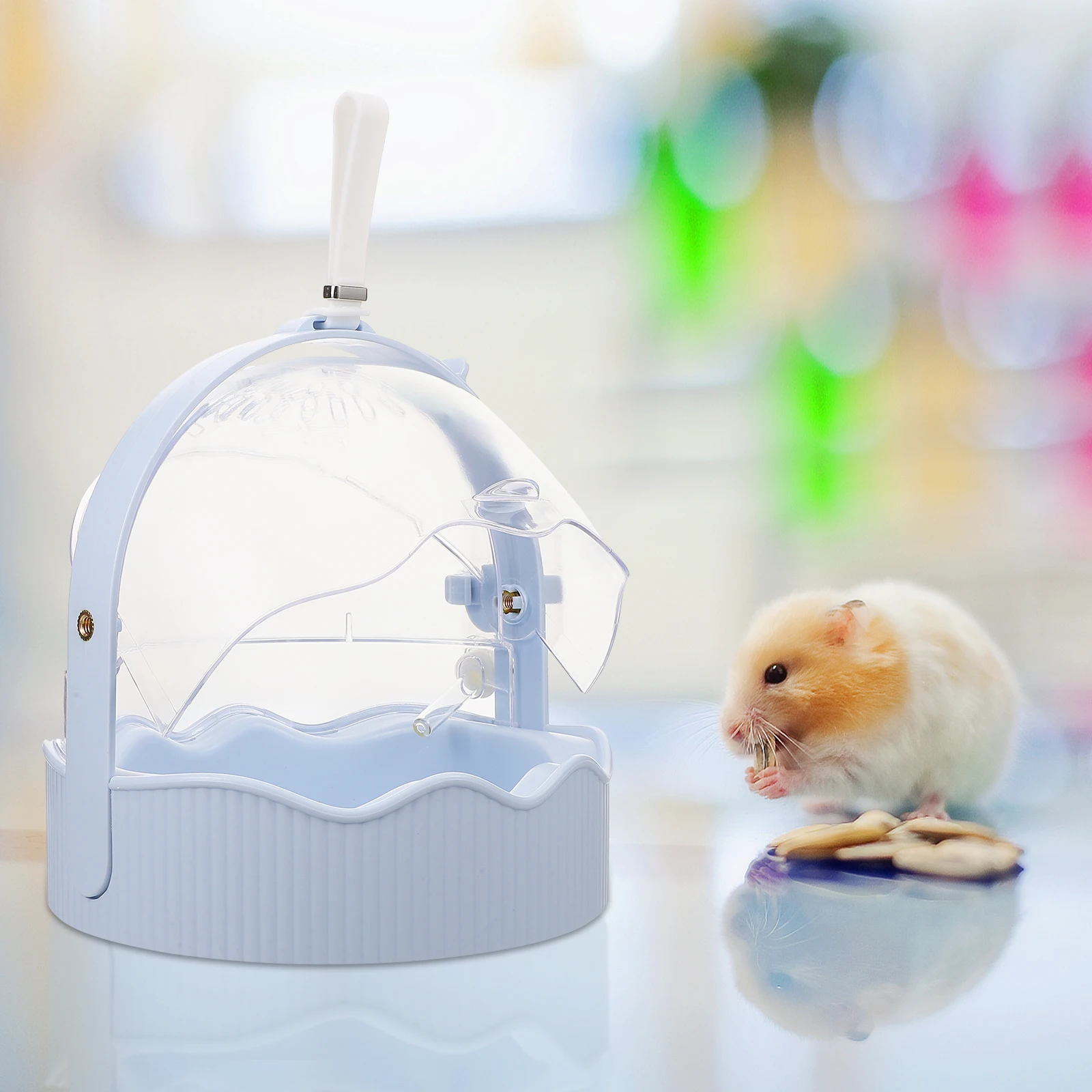 

Small Pets Carrying Case H held Hamster Travel for Hamsters Guinea Pigs Clear Hamster Cage Pet CarrierBreathable Outdoor Pet