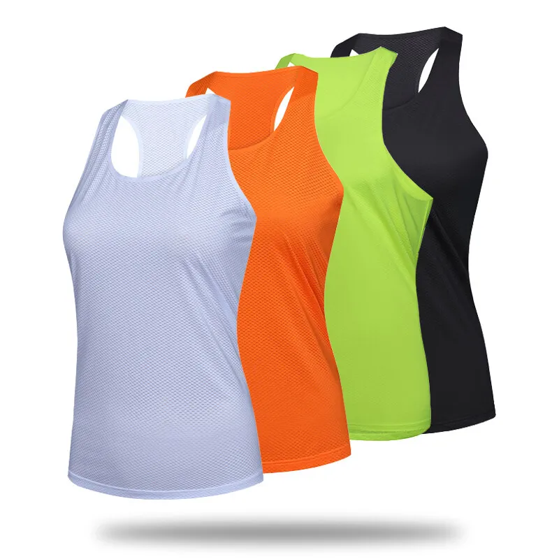 (XS-XL)Quick Dry Women Sports Vest Girls Singlets Camping Hiking Fishing Trekking Travel Sleeveless Mesh Shirt Yoga Tank Tops