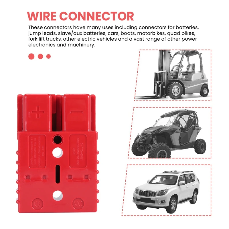 4Pcs 2-4 AWG 175A Battery Power Connector 12-36V Cable Quick Connect Disconnect Kit For Car Bike ATV Winch Trailer