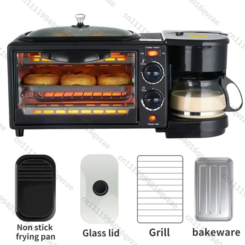 3 in 1 Breakfast Station Microwave 3 in 1 Breakfast Station Oven Coffee Maker and Frying Pan