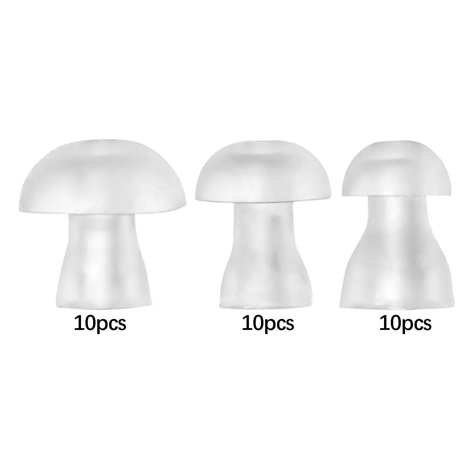 Earbuds Replacement Ear Tips Silicone Domes Covers Transparent Caps Soft Comfortable Noise Isolation Mushroom Shaped Earplug
