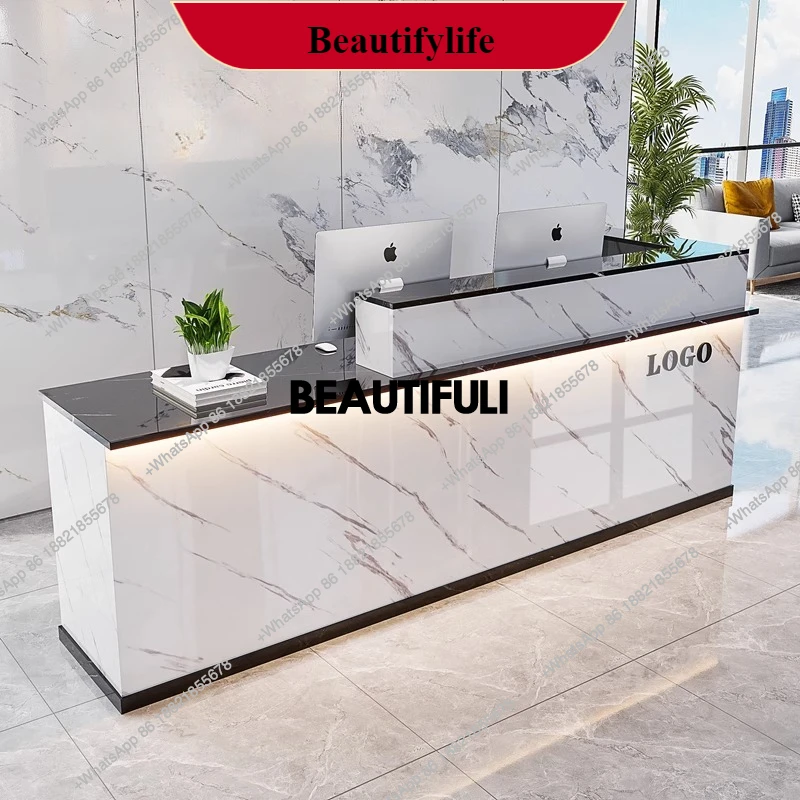 

Display Hair Salon Reception Desk Counter Modern Decorations Office Reception Desks Luxury Resepsiyon Masası Salon Furniture