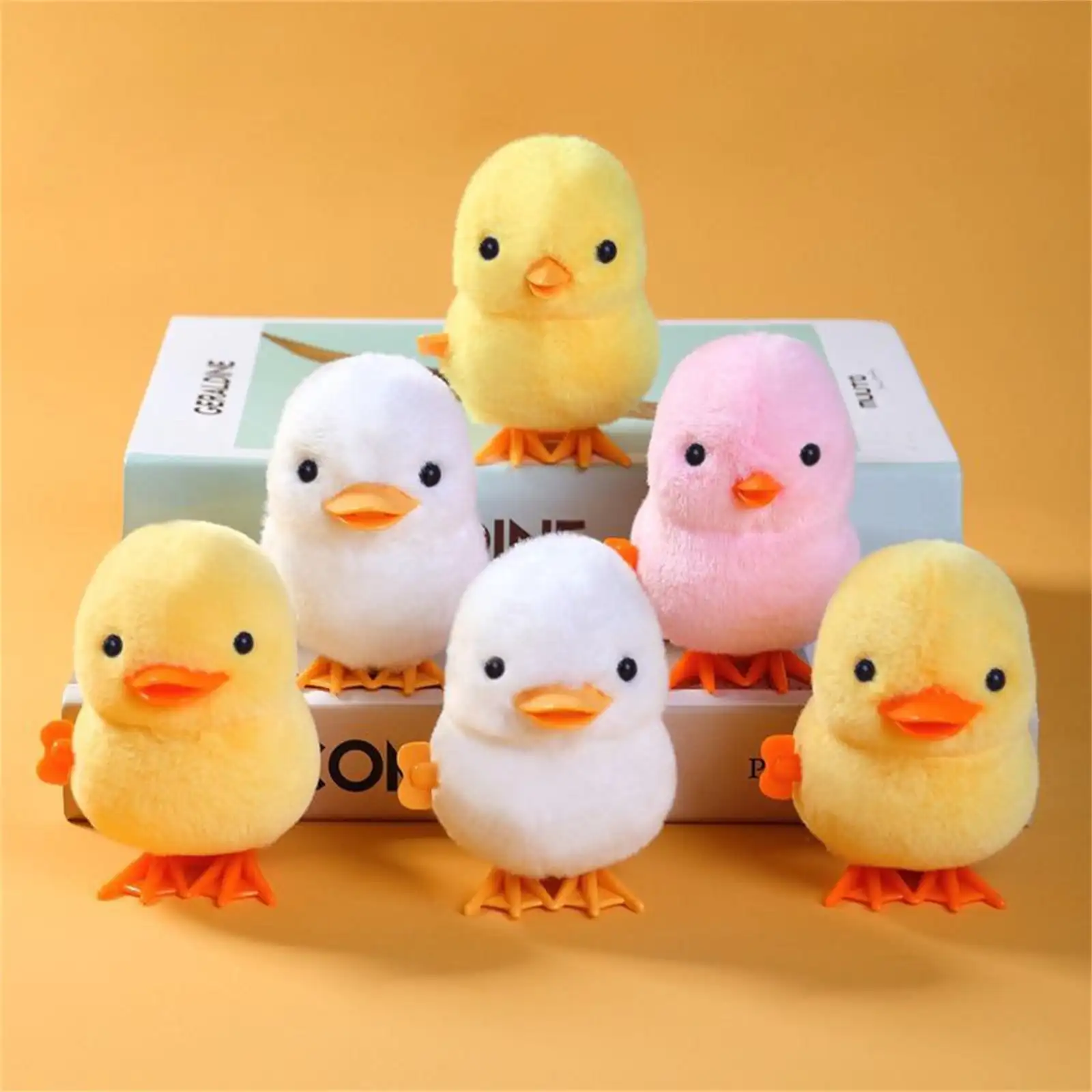 1 pz giallo che salta pollo giocattoli di peluche catena mobile avvolgimento bambole morbide simulazione anime peluche regalo di compleanno per bambini
