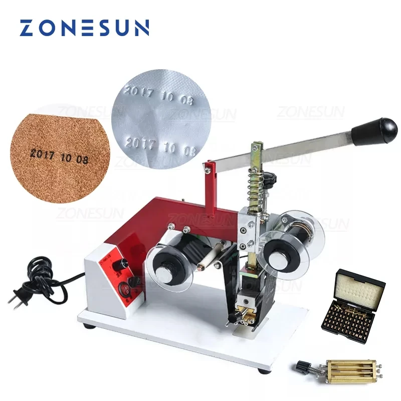 

ZONESUN ZY-RM5-E Color Ribbon Hot Printing Machine Heat Ribbon Printer PT,PE,KT,OPP,COP Aluminum Foil Bag Company Logo Printer