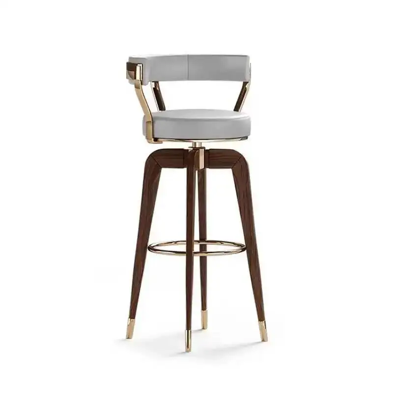 

Вращающиеся барные стулья в скандинавском стиле, современные эргономичные барные табуреты, деревянные, легкие, роскошные, для ресторанов, минималистичная мебель для салонов