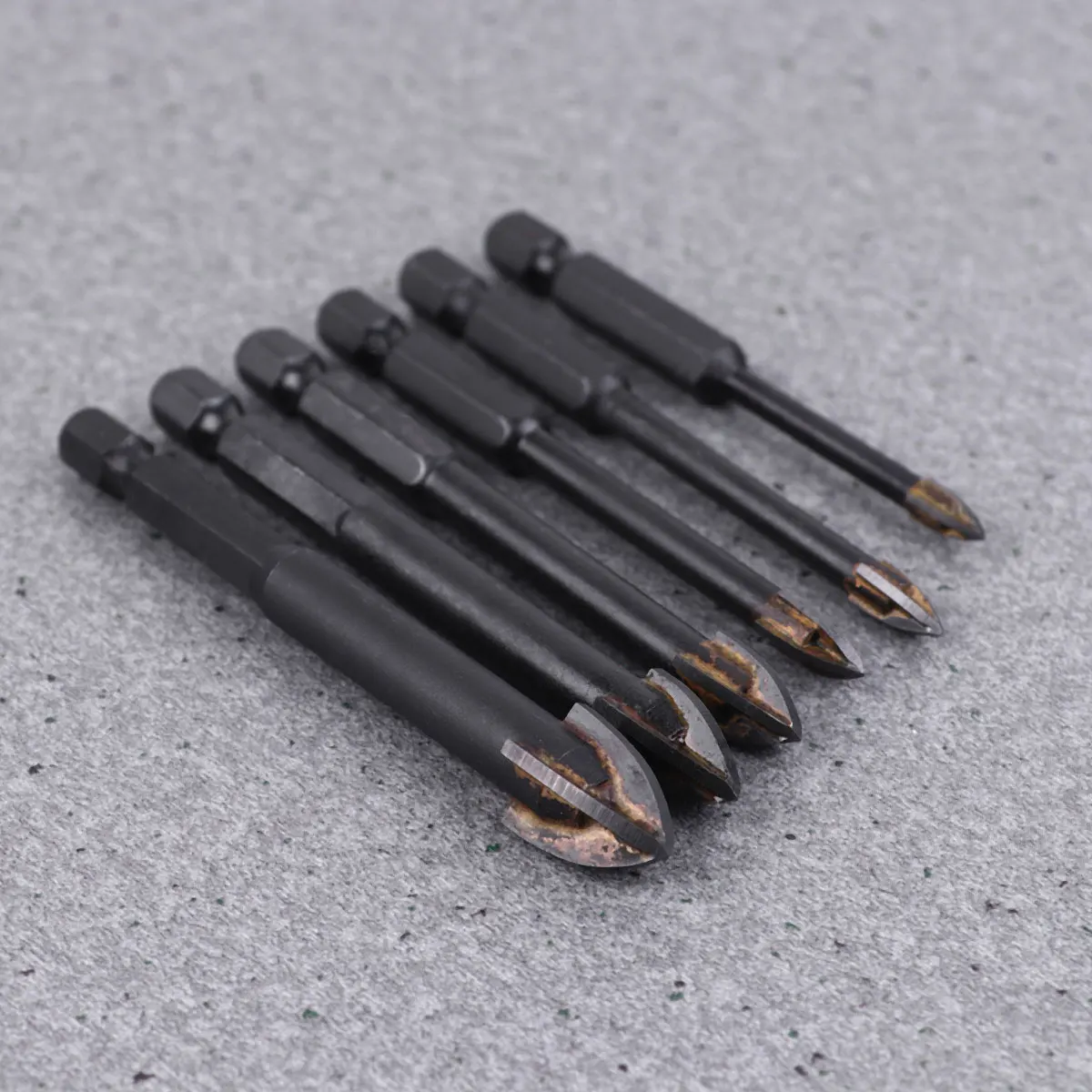 

6pcs Multi-Function Triangular Ceramic Tile Glass Drill Bit Set Edges Reinforced Head Premium Material Compatible