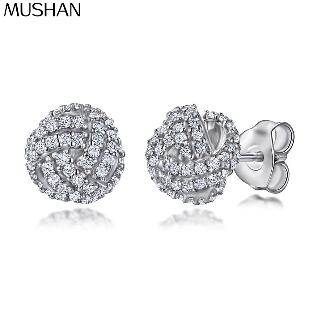 

Серьги-гвоздики MuShan из стерлингового серебра 925 пробы с подвесками, инкрустированные высокоуглеродистыми бриллиантами, современные классические женские серьги, изысканные ювелирные изделия