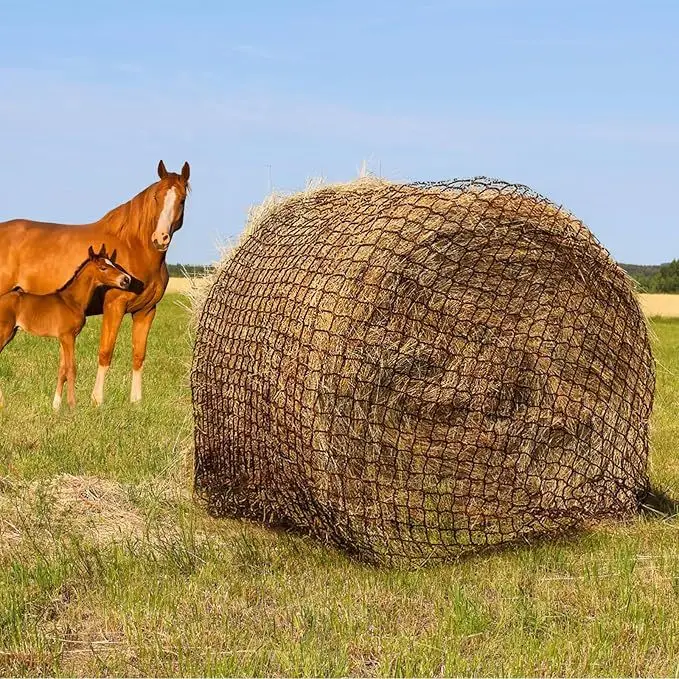 

2Pc 5cm Hole Round Hay Net Slow Feed Hay Bag Livestock Feeding Tool For Horse Cattle Sheep Camel