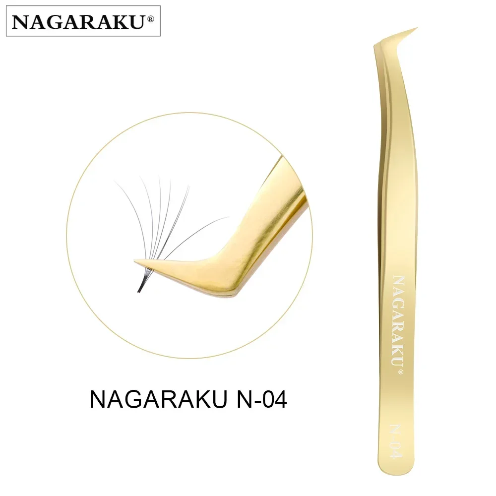 NAGARAKU Makeup Eyelashes Tweezers Fans Eyelash Tweezers Russian Clip Auto-fans N-04 N-05 Accurate Tstainless Steel Tweezers