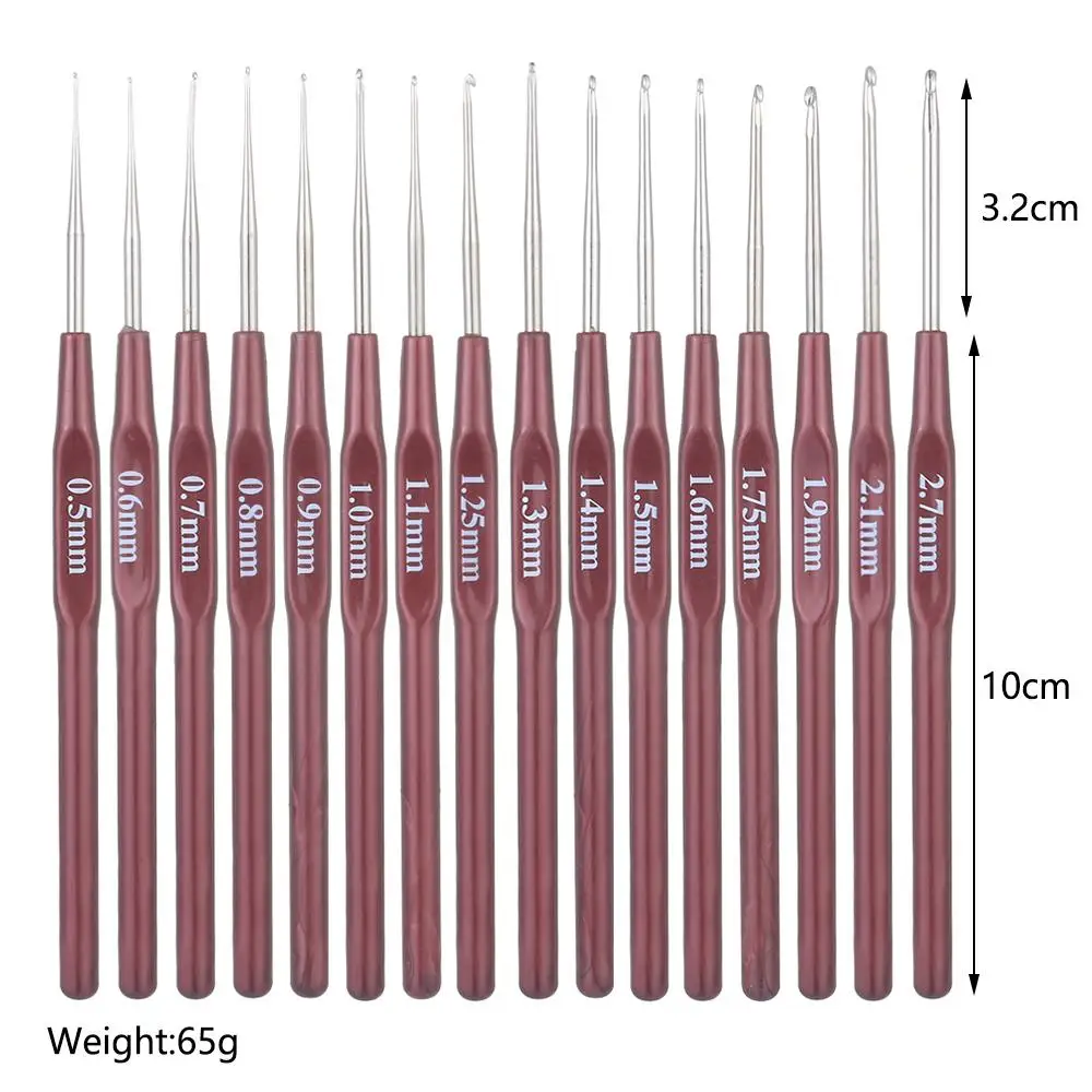 0.5mm-2.7mm Mix Tools Dolls Weave Lace Crochet Hook Yarn Knitting Needles