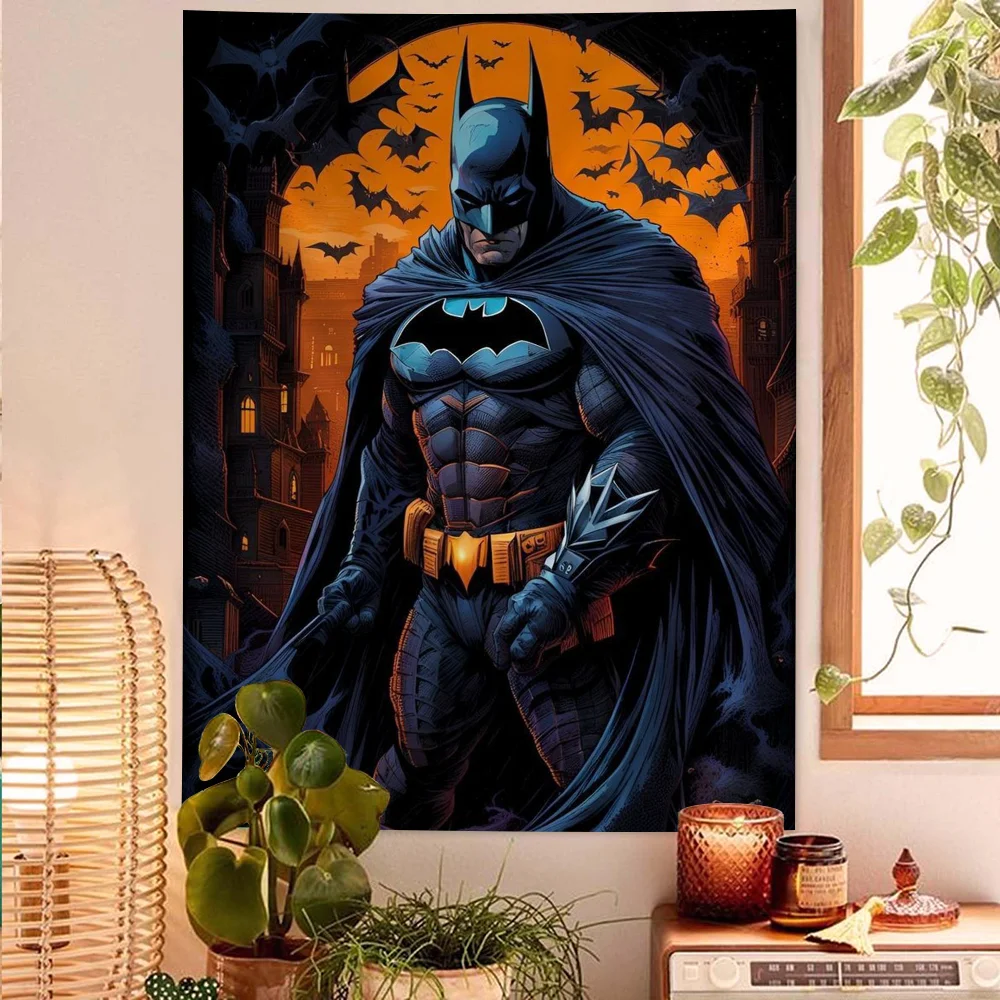 Classic Character B-Batman Anime Tapestry Hippie Flower Wall Carpets Dorm Decor Wall Hanging Home Decor