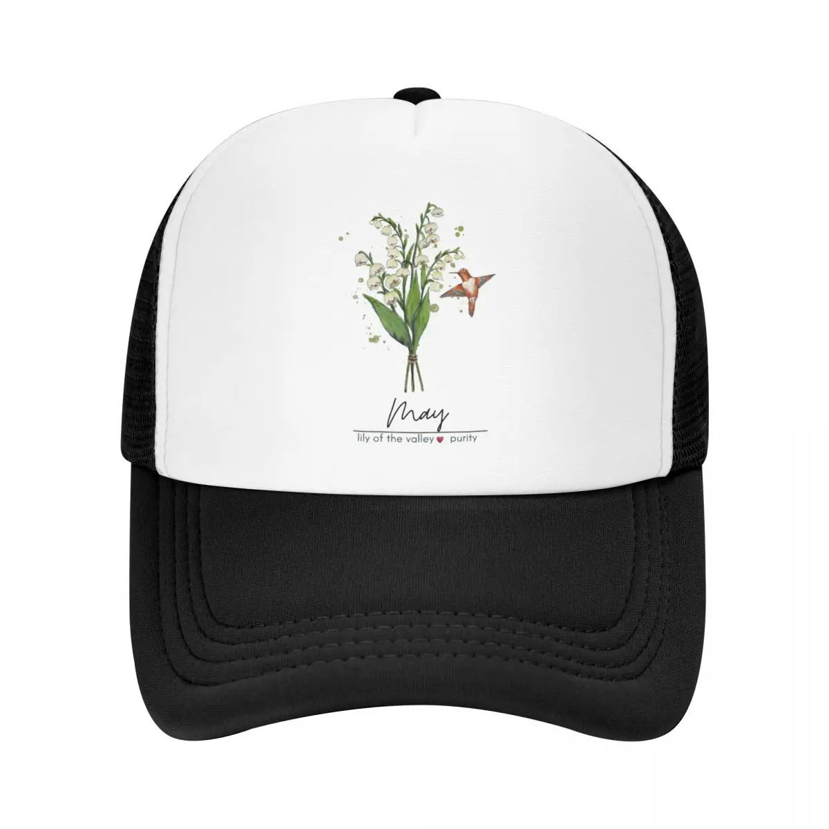 Birth Month Flower Lily Of The Valley Vintage Baseball Caps Mesh Hats Activities Outdoor Adult Caps